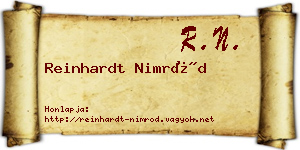 Reinhardt Nimród névjegykártya